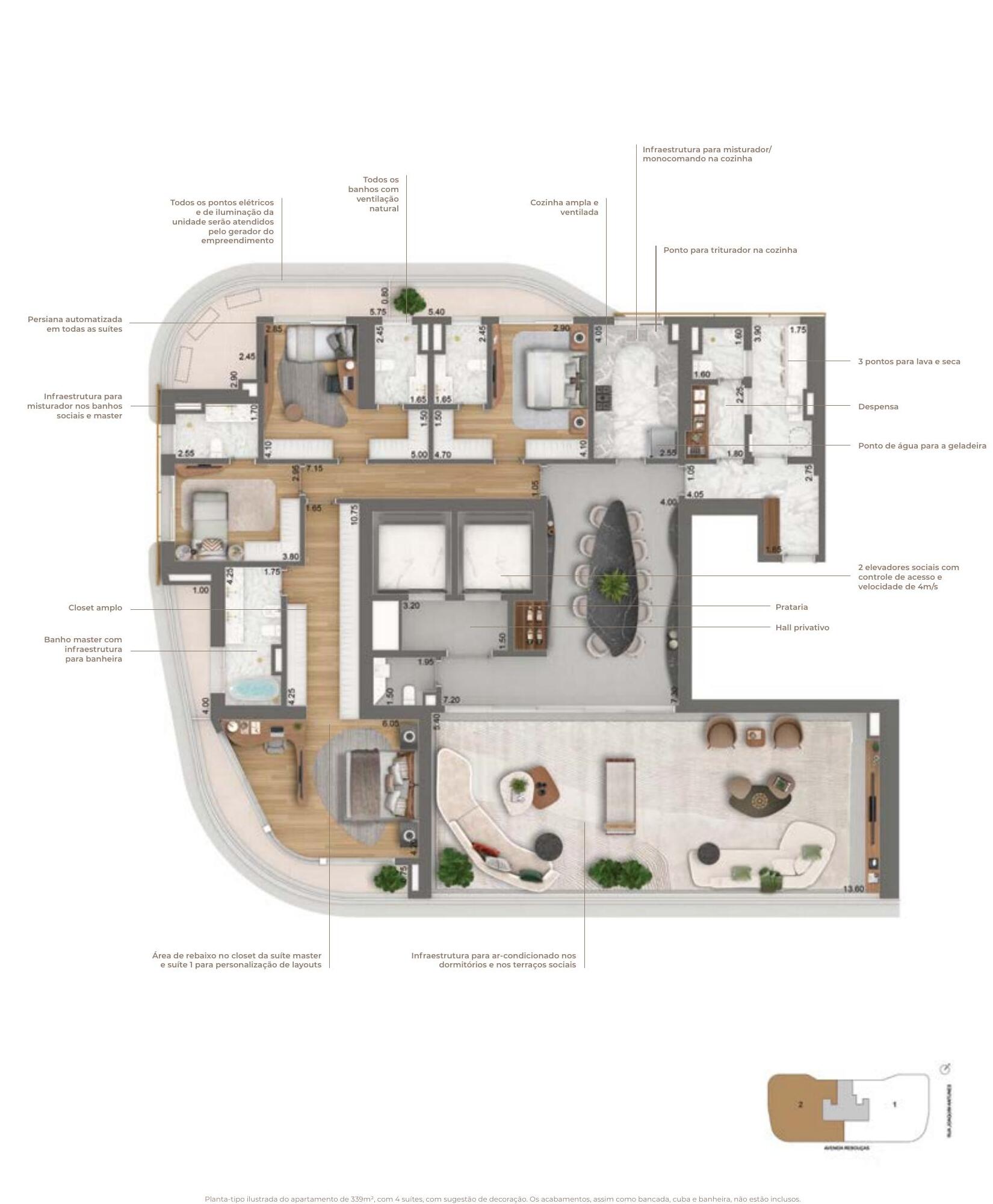 Planta baixa do EPIC Jardim Europa — 339 m²